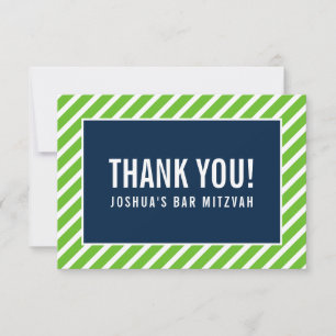 THANK YOU BAR MITZVAH modern nfl green navy blue