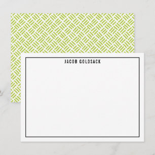 THANK YOU BAR MITZVAH modern plain grid lime black Card