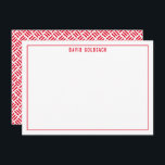 THANK YOU BAR MITZVAH modern simple metal grid red<br><div class="desc">by kat massard >>> https://linktr.ee/simplysweetpaperie <<< A simple, stylish way to say thank you to your guest's for attending your event. Setup as a template it is simple for you to add your own details, or hit the customise button and you can add or change text, fonts, sizes etc TIP...</div>