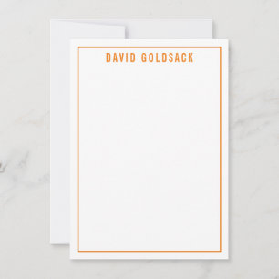 THANK YOU BAR MITZVAH modern simple name orange Card