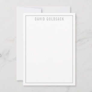 THANK YOU BAR MITZVAH modern simple name pale grey Card