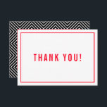 THANK YOU BAR MITZVAH modern simple red black<br><div class="desc">by kat massard >>> https://linktr.ee/simplysweetpaperie <<< A simple, stylish way to say thank you to your guest's for attending your event. Setup as a template it is simple for you to add your own details, or hit the customise button and you can add or change text, fonts, sizes etc TIP...</div>