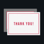 THANK YOU BAR MITZVAH modern simple red grey<br><div class="desc">by kat massard >>> https://linktr.ee/simplysweetpaperie <<< A simple, stylish way to say thank you to your guest's for attending your event. Setup as a template it is simple for you to add your own details, or hit the customise button and you can add or change text, fonts, sizes etc TIP...</div>