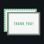 THANK YOU BAR MITZVAH modern stripe nfl green grey<br><div class="desc">by kat massard >>> https://linktr.ee/simplysweetpaperie <<< A simple, stylish way to say thank you to your guest's for attending your event. Setup as a template it is simple for you to add your own details, or hit the customise button and you can add or change text, fonts, sizes etc TIP...</div>