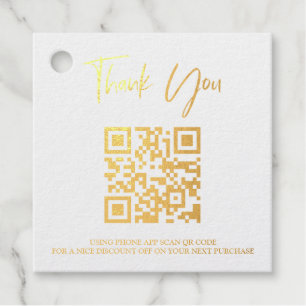 *~* Thank you Barcode QR Code Business Gift Tag