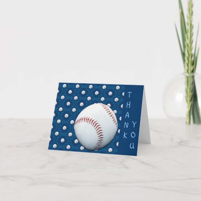 Thank You Baseball Motif Note Cards (Front)