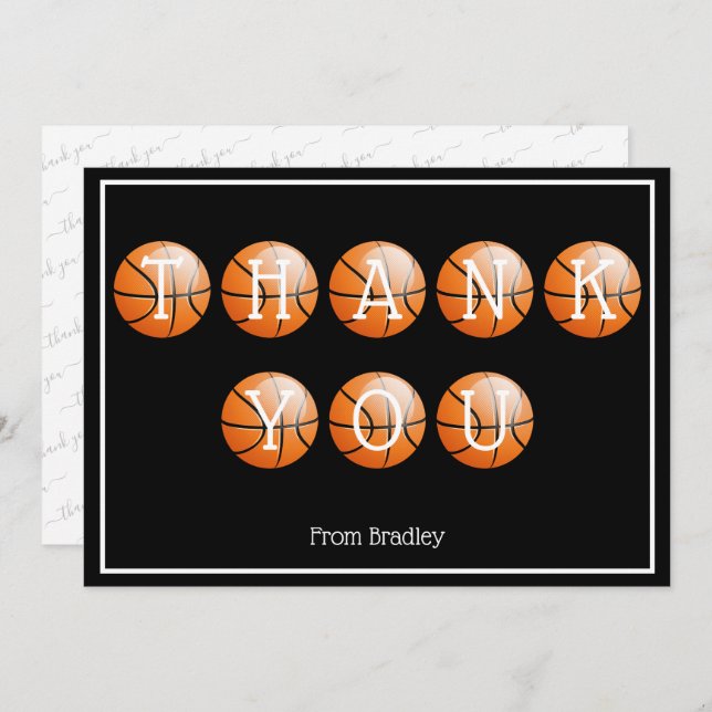Thank You Basketball Custom Personalised (Front/Back)