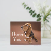 Thank You Basset Hound Greeting Post Card (Standing Front)