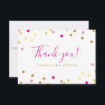 THANK YOU BAT MITZVAH glam confetti spot gold pink<br><div class="desc">by kat massard >>> https://linktr.ee/simplysweetpaperie <<< A simple, stylish way to say thank you to your guest's for attending your event. Setup as a template it is simple for you to add your own details, or hit the customise button and you can add or change text, fonts, sizes etc TIP...</div>