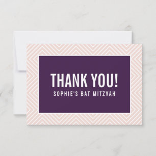 THANK YOU BAT MITZVAH modern edge aubergine blush