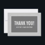 THANK YOU BAT MITZVAH modern edge geometric grey<br><div class="desc">by kat massard >>> https://linktr.ee/simplysweetpaperie <<< A simple, stylish way to say thank you to your guest's for attending your event. Setup as a template it is simple for you to add your own details, or hit the customise button and you can add or change text, fonts, sizes etc TIP...</div>