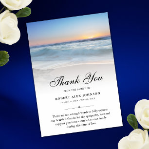 Thank You Beach Funeral Photo Sympathy Grief Card