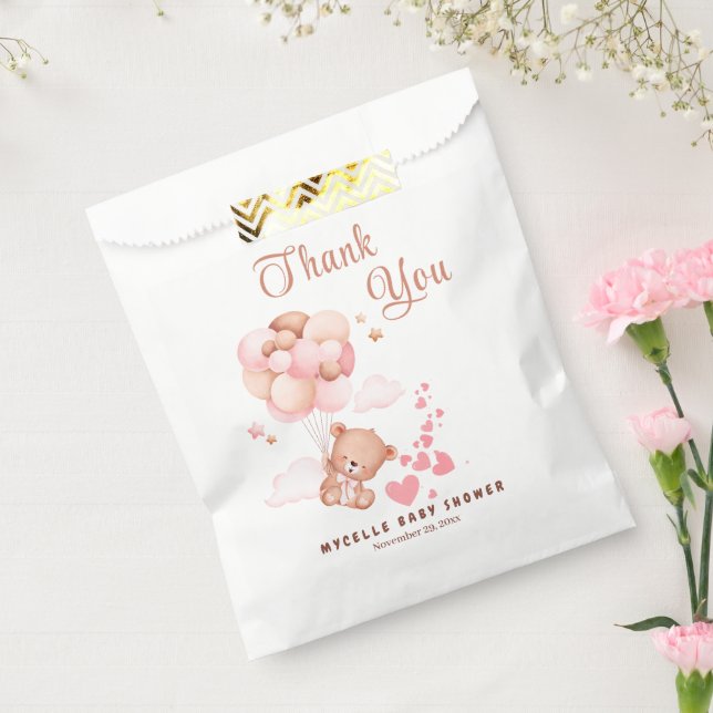 Thank You! Bear and Balloons Favour Bag (Sealed)