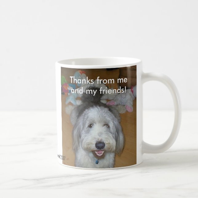 Thank you Bearded Collie Mug (Right)