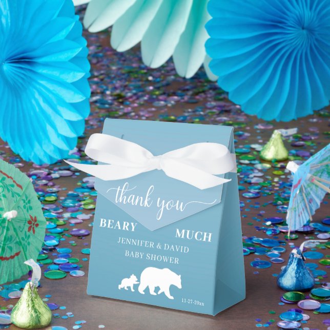 Thank You Beary Much Blue Baby Shower Favour Box (Party)