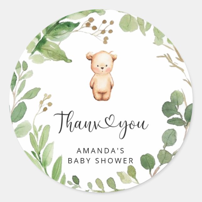 Thank you beary much  classic round sticker (Front)