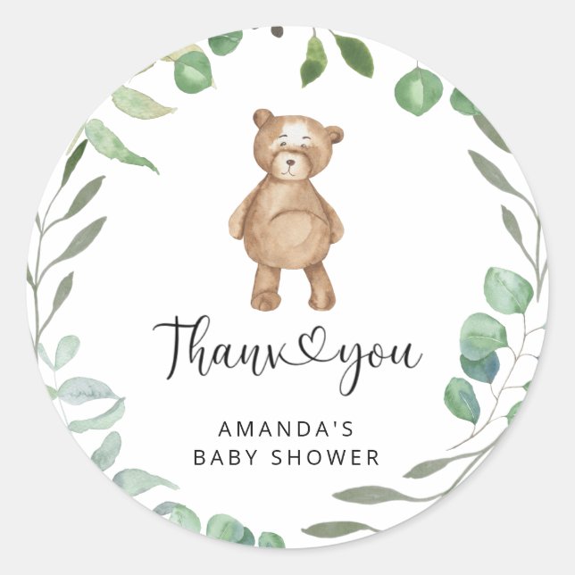 Thank you beary much classic round sticker (Front)