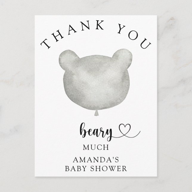 Thank you beary much postcard (Front)