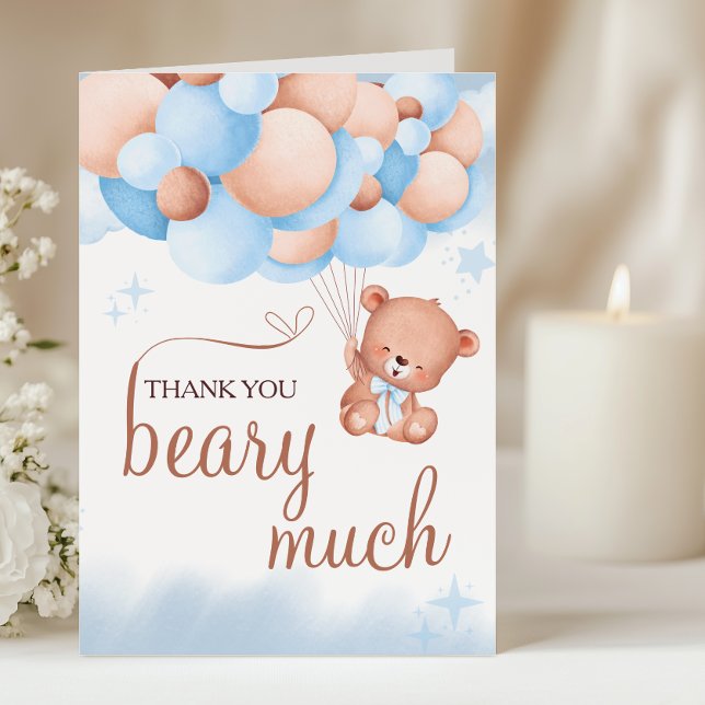 Thank You Beary Much Teddy Bear Baby Shower Card (Creator Uploaded)