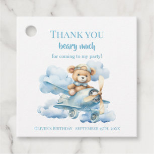 Thank You Beary Much Watercolor Teddy Bear Favour Tags