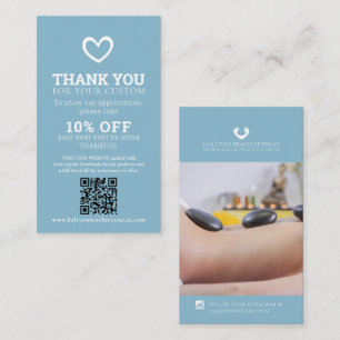 Thank you beauty health photo promo repeat custom  business card
