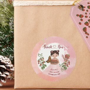 Thank You Berry Much Baby Shower Round Sticker