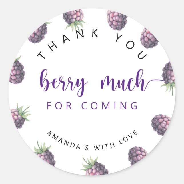 Thank you berry much  classic round sticker (Front)