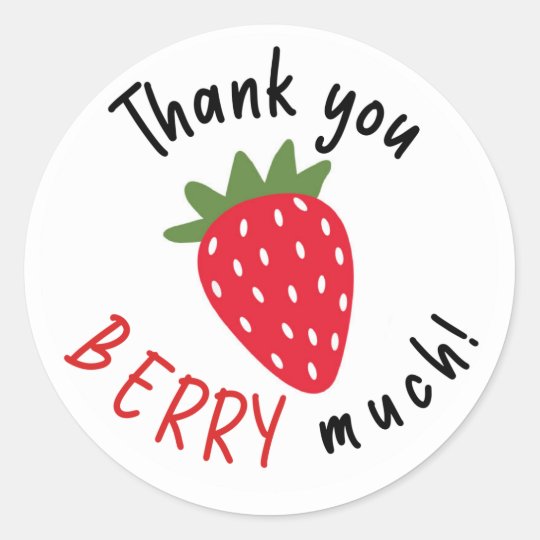 Thank You Berry Much Classic Round Sticker