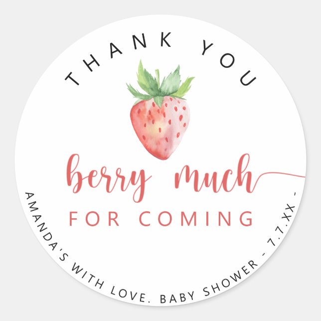 Thank you berry much  classic round sticker (Front)