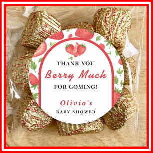 Thank You Berry Much Strawberry Baby Shower Classic Round Sticker