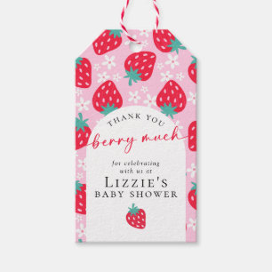 Thank You Berry Much Strawberry Baby Shower Gift Tags