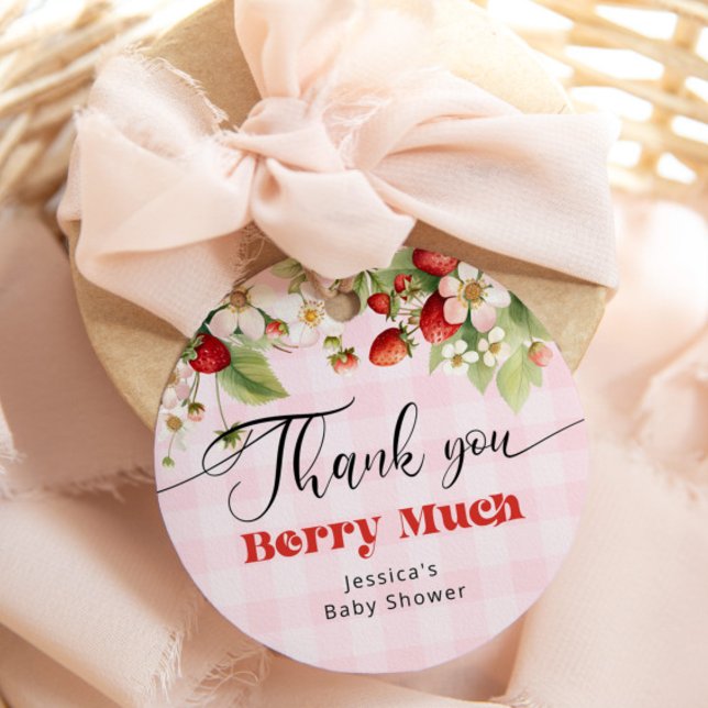 Thank you berry much Strawberry thank you Classic Round Sticker (Creator Uploaded)