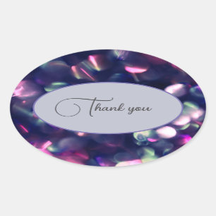 "Thank You" Berry Sparkle Sticker