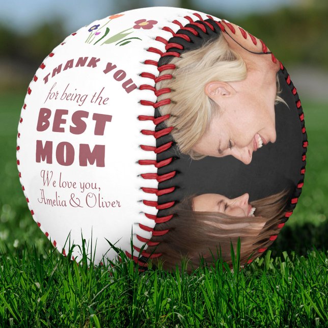 Thank you Best Mum Flower Mother`s Day Photo Baseball (Creator Uploaded)