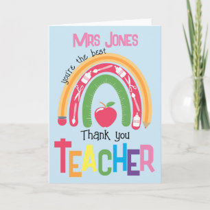 thank you best teacher appreciation rainbow 
