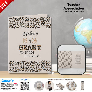 Thank You Best Teacher Custom Quotes Leopard Print Card
