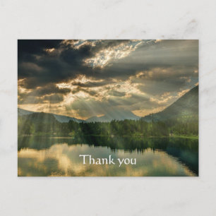 Thank you Bible Scripture Sunrise Breaking Lake Postcard