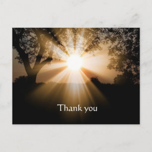 Thank you Bible Scripture Sunrise Breaking Scenery Postcard