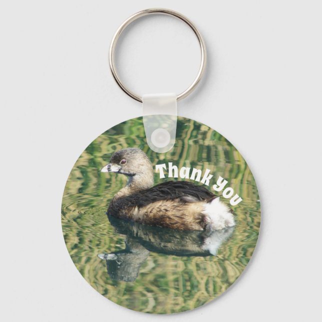Thank You Bird Water Reflection Photo Appreciation Key Ring (Front)