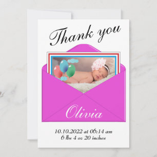 Thank you Birth Announcement photo card