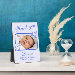 Thank you Birth Announcement photo Plaque
