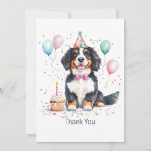 Thank You Birthday Bernese Mountain Dog Card