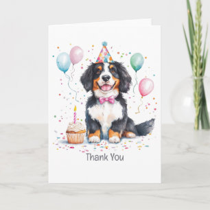 Thank You Birthday Bernese Mountain Dog Card