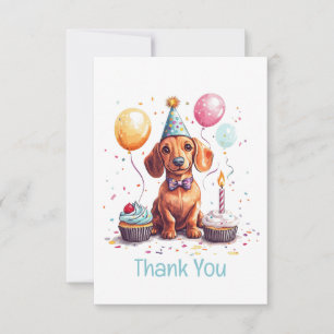 Thank You Birthday Dachshund Dog Card