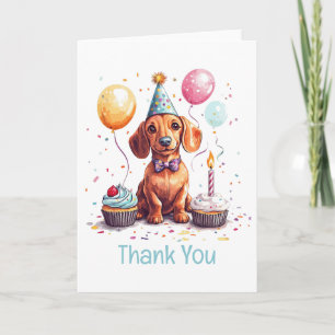 Thank You Birthday Dachshund Dog Card