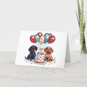 Thank You Birthday Dachshund Dogs Card