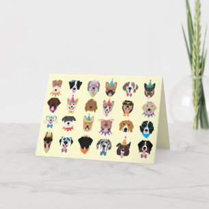 Thank You Birthday Dog Faces Pawty Animals