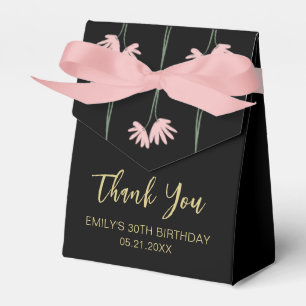 Thank You Birthday Elegant Pink Floral Favour Boxe Box