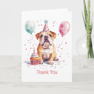 Thank You Birthday English Bulldog Card