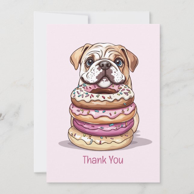 Thank You Birthday English Bulldogs Card (Front)